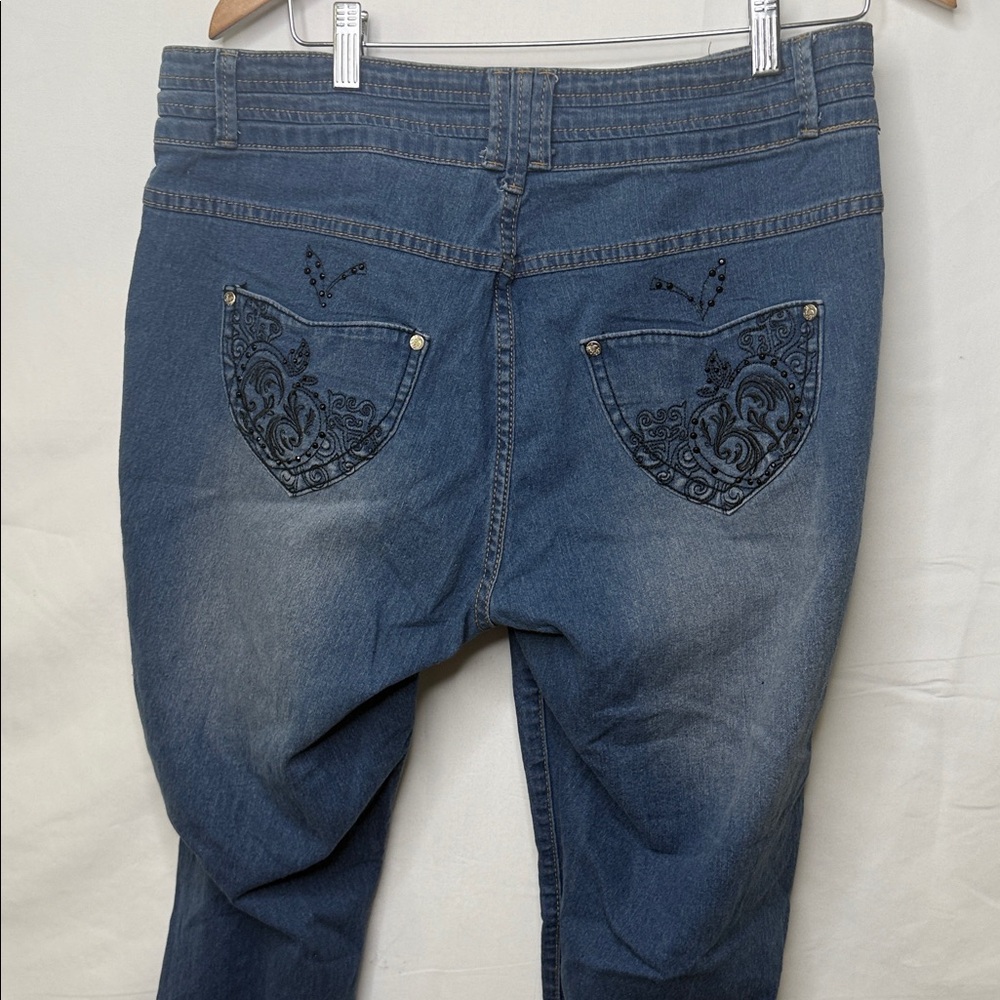 Vintage Apple Bottoms jeans accent pockets cinched ankle jogger jeans sz 16 - Picture 7 of 8